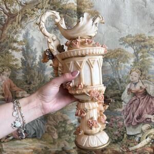 Vintage Cherub & Floral Vase